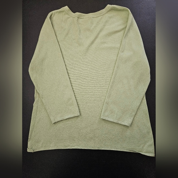 Coldwater Creek Silk Blend Green Jersey - EUC - Size L - Picture 5 of 7